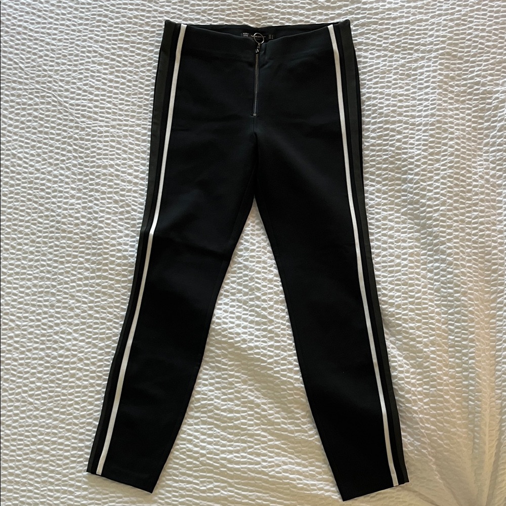 Zara Black Joggers with White Stripes